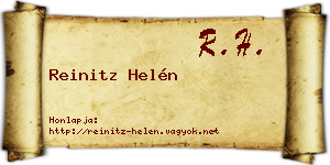 Reinitz Helén névjegykártya